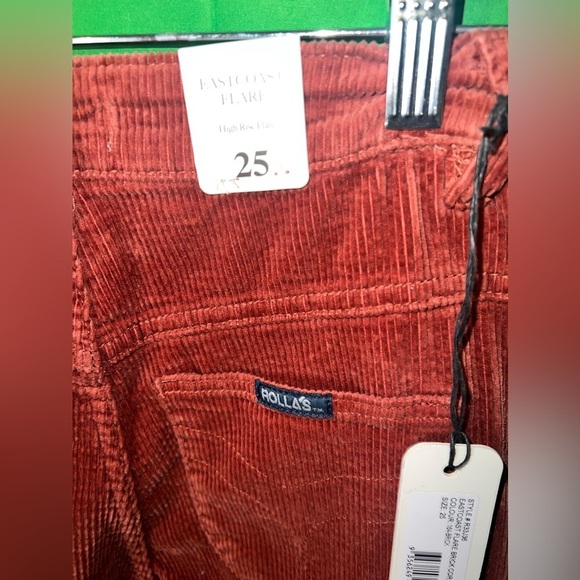 NWT Rust Colored High Waist Corduroy Rollas Wide Leg Pants size 25 - Picture 6 of 12